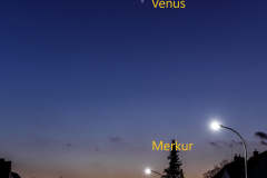 Merkur mit Venus und Mond  am 2.3.2025