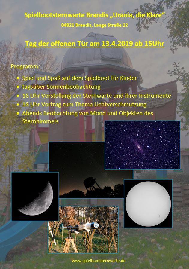 Flyer zum Astronomietag am 19.4.2019